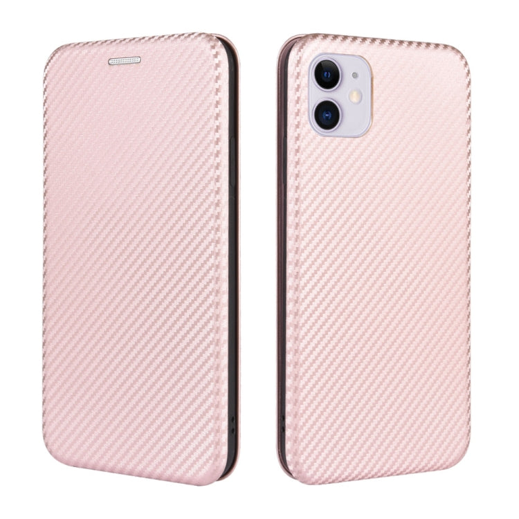 For iPhone 12 / 12 Pro Carbon Fiber Texture Horizontal Flip TPU + PC + PU Leather Case with Card Slot