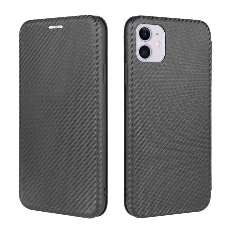 For iPhone 12 / 12 Pro Carbon Fiber Texture Horizontal Flip TPU + PC + PU Leather Case with Card Slot