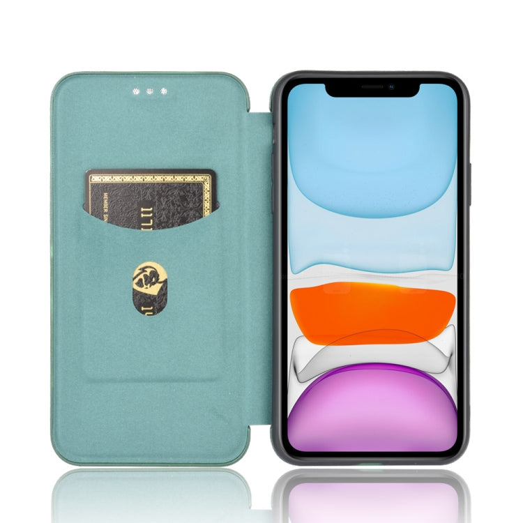 For iPhone 12 / 12 Pro Carbon Fiber Texture Horizontal Flip TPU + PC + PU Leather Case with Card Slot