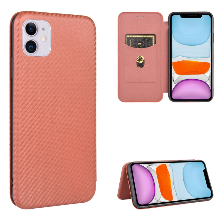 For iPhone 12 / 12 Pro Carbon Fiber Texture Horizontal Flip TPU + PC + PU Leather Case with Card Slot