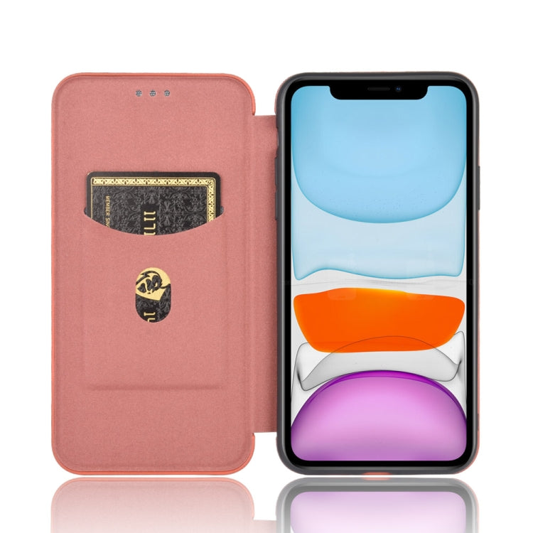 For iPhone 12 / 12 Pro Carbon Fiber Texture Horizontal Flip TPU + PC + PU Leather Case with Card Slot