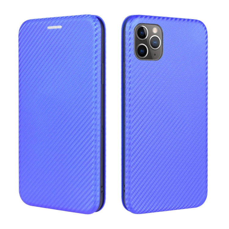 For iPhone 12 Pro Max Carbon Fiber Texture Horizontal Flip TPU + PC + PU Leather Case with Card Slot