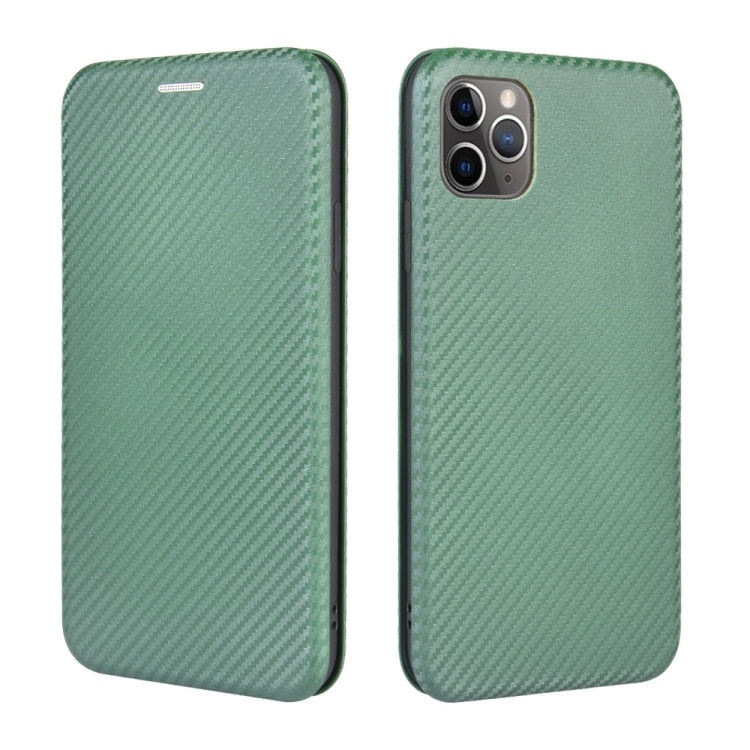 For iPhone 12 Pro Max Carbon Fiber Texture Horizontal Flip TPU + PC + PU Leather Case with Card Slot