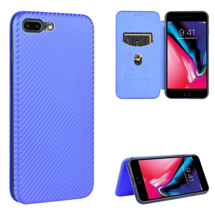 For iPhone 7 / 8 / SE 2020 / SE 2022 Carbon Fiber Texture Horizontal Flip TPU + PC + PU Leather Case with Card Slot