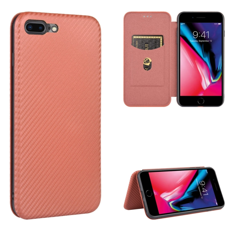For iPhone 7 / 8 / SE 2020 / SE 2022 Carbon Fiber Texture Horizontal Flip TPU + PC + PU Leather Case with Card Slot