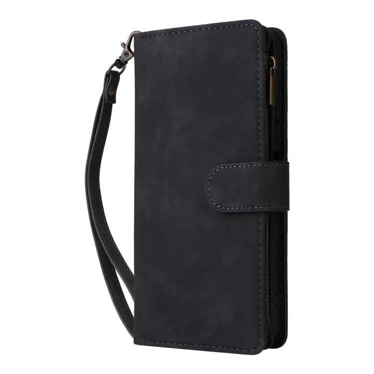 For Redmi 14C 4G / 14R 5G / Poco C75 4G Multifunctional Frosted Zipper Wallet Leather Phone Case