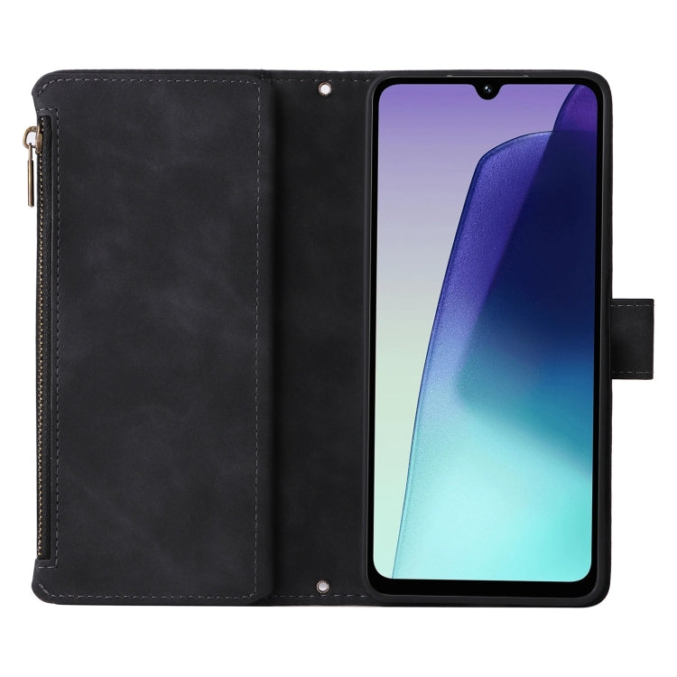 For Redmi 14C 4G / 14R 5G / Poco C75 4G Multifunctional Frosted Zipper Wallet Leather Phone Case