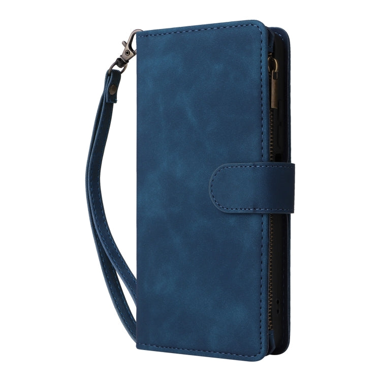 For Redmi 14C 4G / 14R 5G / Poco C75 4G Multifunctional Frosted Zipper Wallet Leather Phone Case