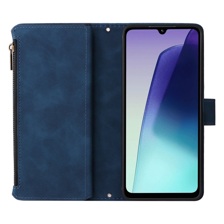 For Redmi 14C 4G / 14R 5G / Poco C75 4G Multifunctional Frosted Zipper Wallet Leather Phone Case