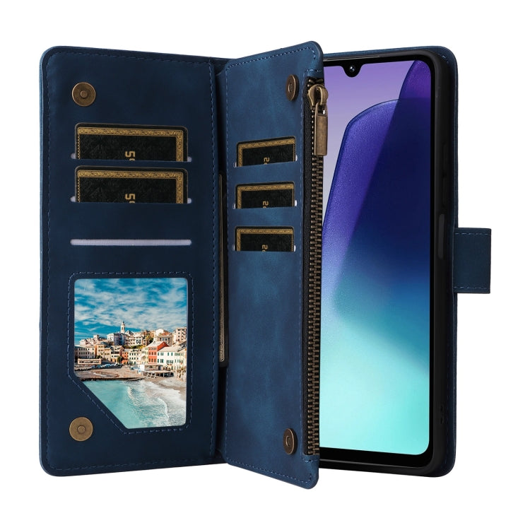 For Redmi 14C 4G / 14R 5G / Poco C75 4G Multifunctional Frosted Zipper Wallet Leather Phone Case