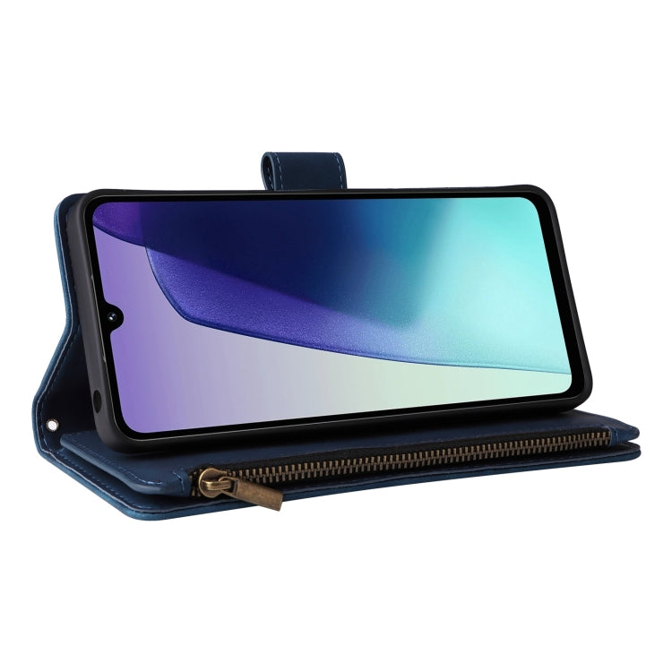 For Redmi 14C 4G / 14R 5G / Poco C75 4G Multifunctional Frosted Zipper Wallet Leather Phone Case