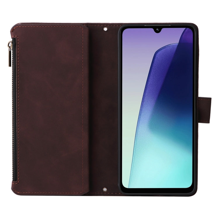 For Redmi 14C 4G / 14R 5G / Poco C75 4G Multifunctional Frosted Zipper Wallet Leather Phone Case