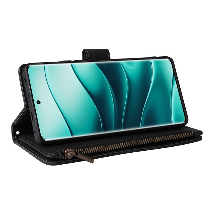 For Redmi Note 14 Pro 5G Multifunctional Frosted Zipper Wallet Leather Phone Case