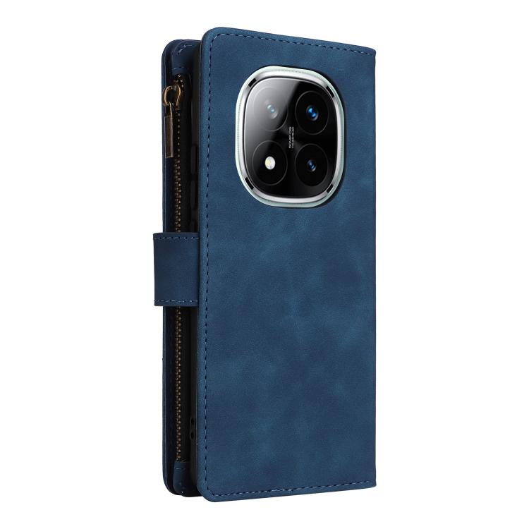 For Redmi Note 14 Pro 5G Multifunctional Frosted Zipper Wallet Leather Phone Case