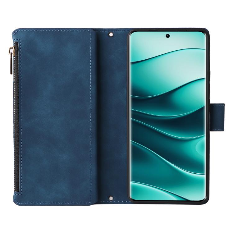 For Redmi Note 14 Pro 5G Multifunctional Frosted Zipper Wallet Leather Phone Case