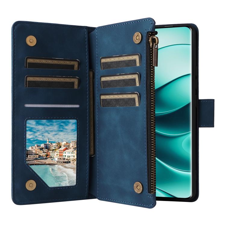 For Redmi Note 14 Pro 5G Multifunctional Frosted Zipper Wallet Leather Phone Case
