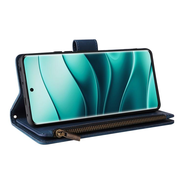 For Redmi Note 14 Pro 5G Multifunctional Frosted Zipper Wallet Leather Phone Case