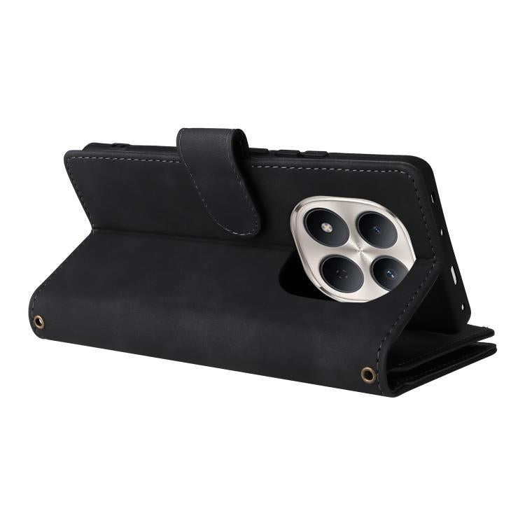 For Redmi Note 15 4G / 5G Global 164mm Multifunctional Frosted Zipper Wallet Leather Phone Case