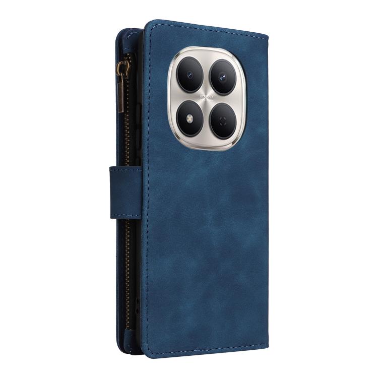 For Redmi Note 15 Pro 4G Global 163.2mm Multifunctional Frosted Zipper Wallet Leather Phone Case
