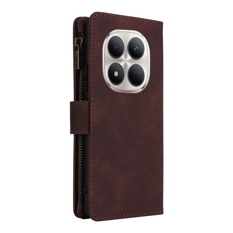 For Redmi Note 15 Pro 4G Global 163.2mm Multifunctional Frosted Zipper Wallet Leather Phone Case