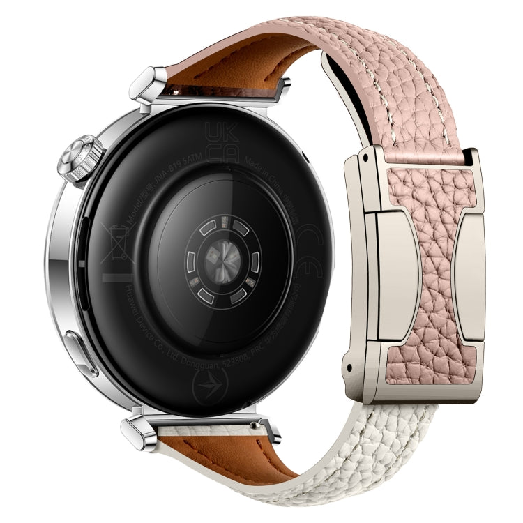 18mm Universal Slim Magnetic Buckle Genuine Leather Watch Band