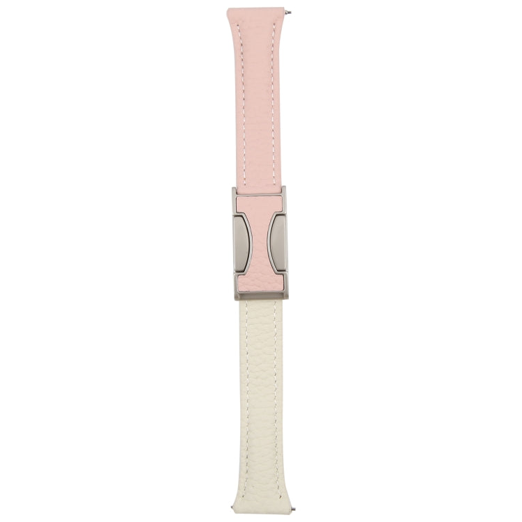 18mm Universal Slim Magnetic Buckle Genuine Leather Watch Band
