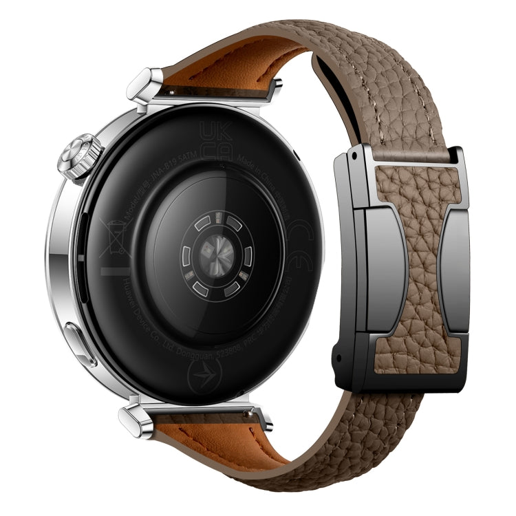 18mm Universal Slim Magnetic Buckle Genuine Leather Watch Band