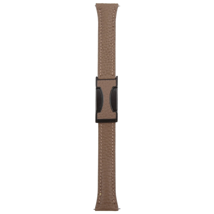 18mm Universal Slim Magnetic Buckle Genuine Leather Watch Band