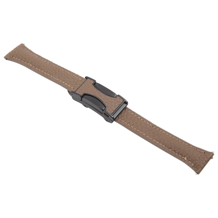 18mm Universal Slim Magnetic Buckle Genuine Leather Watch Band