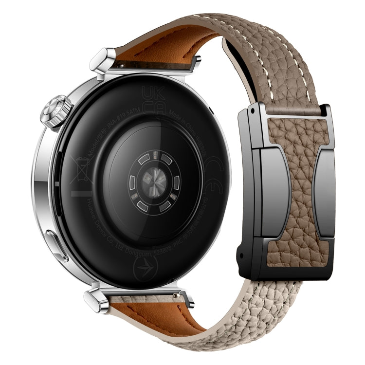 18mm Universal Slim Magnetic Buckle Genuine Leather Watch Band