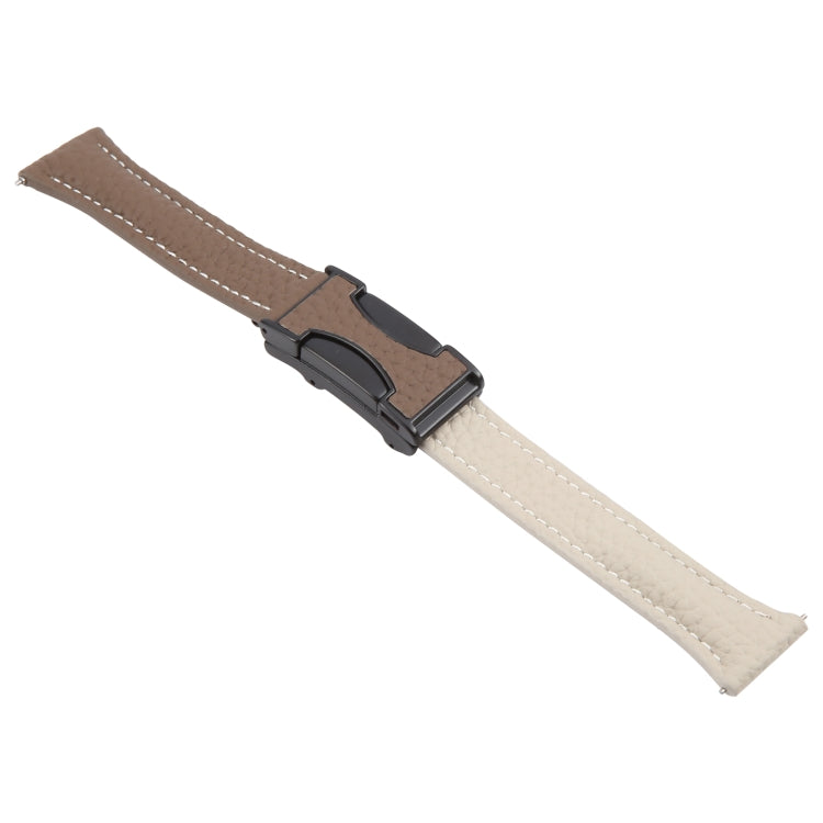 18mm Universal Slim Magnetic Buckle Genuine Leather Watch Band