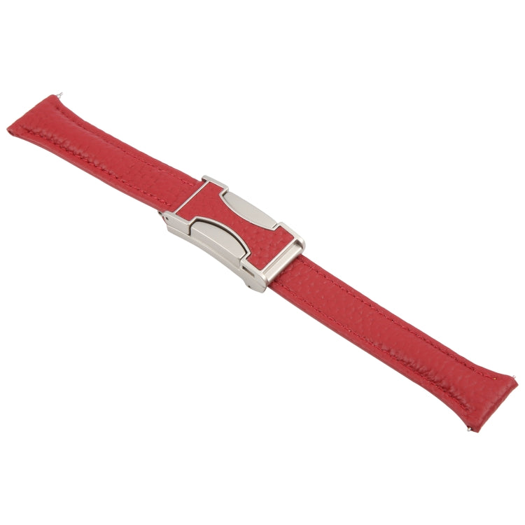18mm Universal Slim Magnetic Buckle Genuine Leather Watch Band