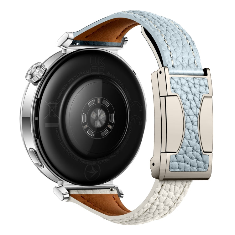 18mm Universal Slim Magnetic Buckle Genuine Leather Watch Band