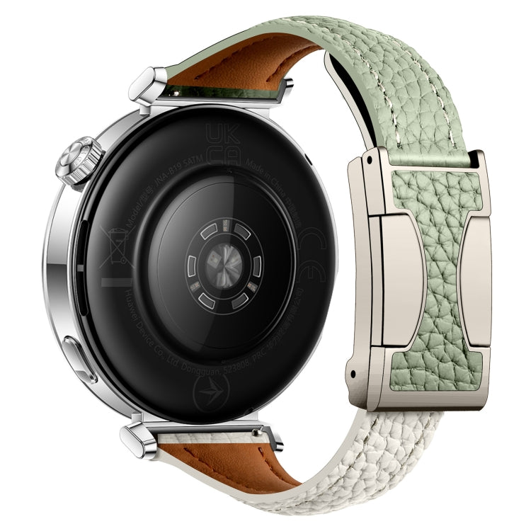 18mm Universal Slim Magnetic Buckle Genuine Leather Watch Band