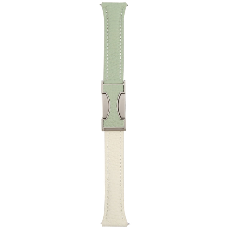 18mm Universal Slim Magnetic Buckle Genuine Leather Watch Band