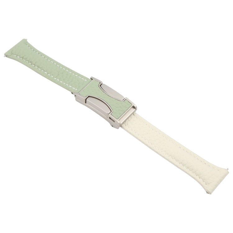 18mm Universal Slim Magnetic Buckle Genuine Leather Watch Band