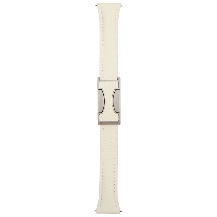18mm Universal Slim Magnetic Buckle Genuine Leather Watch Band