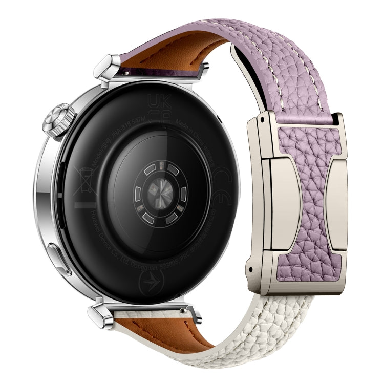 18mm Universal Slim Magnetic Buckle Genuine Leather Watch Band