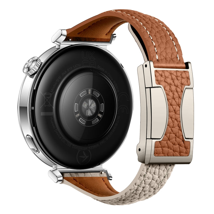 18mm Universal Slim Magnetic Buckle Genuine Leather Watch Band