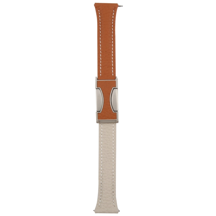 18mm Universal Slim Magnetic Buckle Genuine Leather Watch Band
