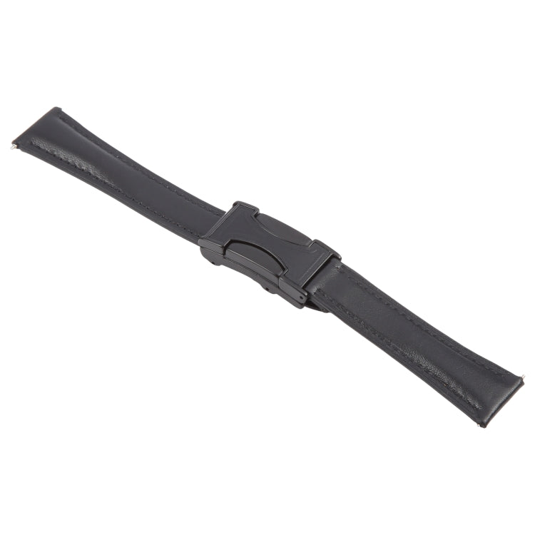 18mm Universal Slim Magnetic Buckle Genuine Leather Watch Band