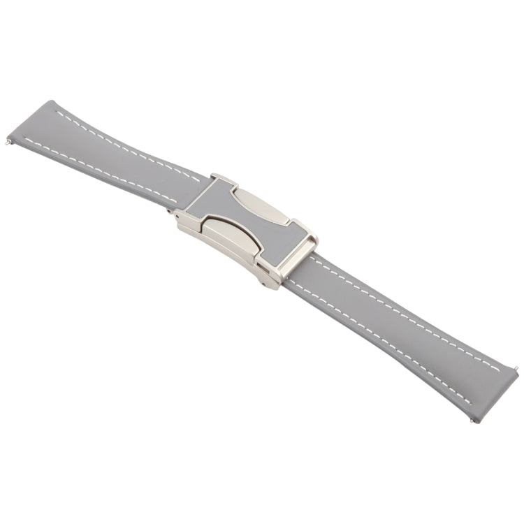 18mm Universal Slim Magnetic Buckle Genuine Leather Watch Band