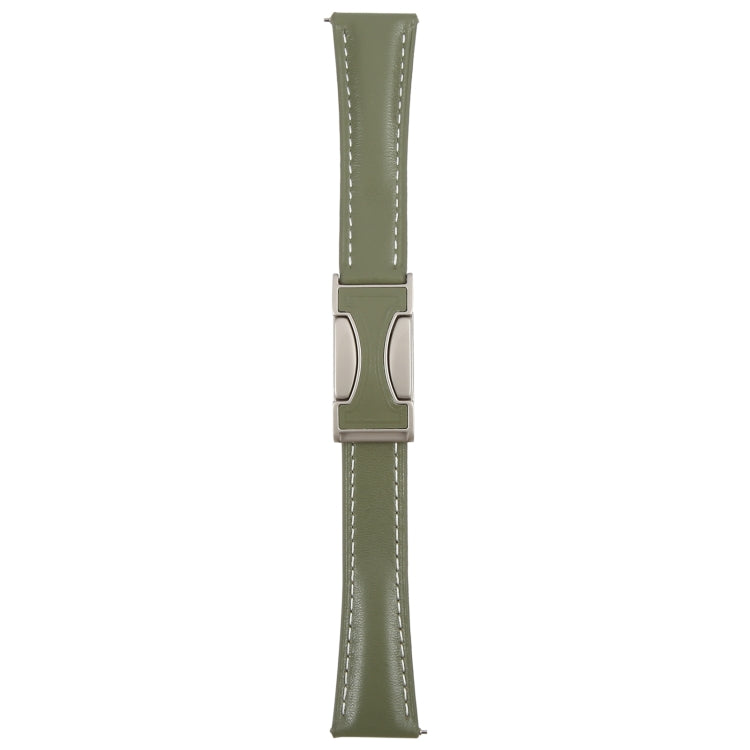 18mm Universal Slim Magnetic Buckle Genuine Leather Watch Band