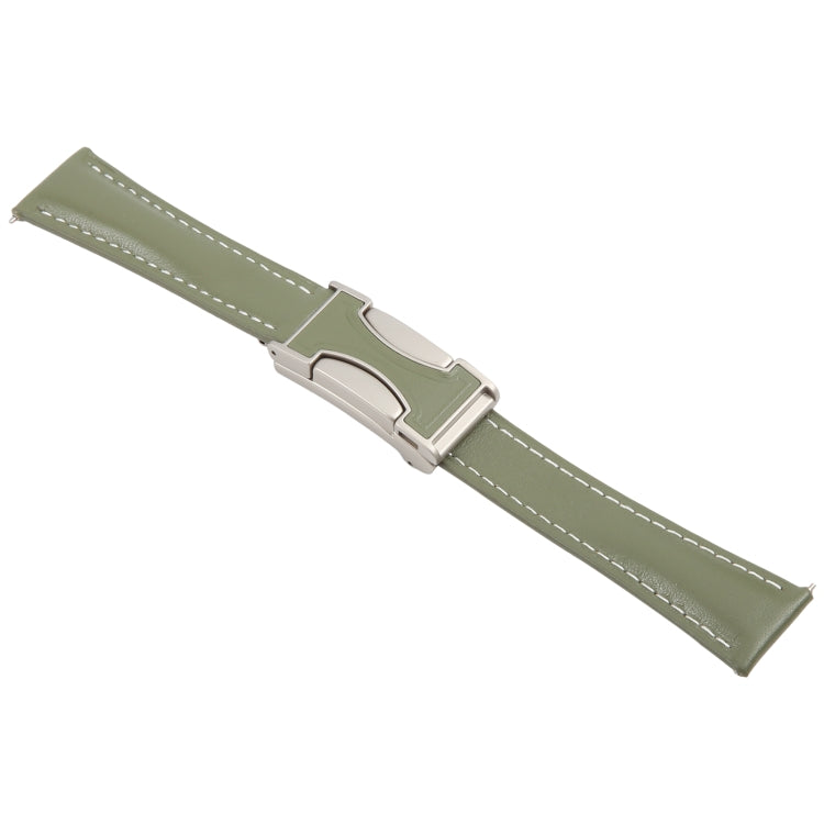 18mm Universal Slim Magnetic Buckle Genuine Leather Watch Band
