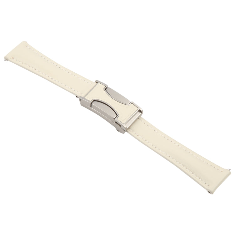 18mm Universal Slim Magnetic Buckle Genuine Leather Watch Band