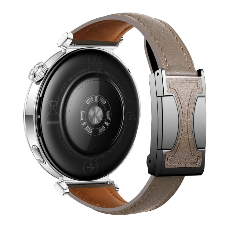 18mm Universal Slim Magnetic Buckle Genuine Leather Watch Band