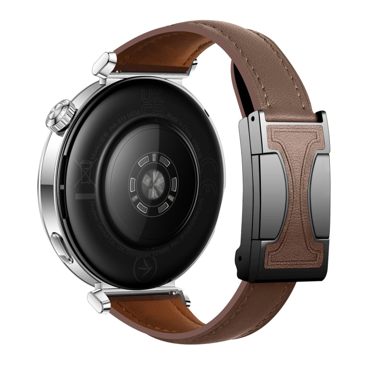 18mm Universal Slim Magnetic Buckle Genuine Leather Watch Band