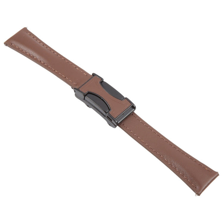 18mm Universal Slim Magnetic Buckle Genuine Leather Watch Band