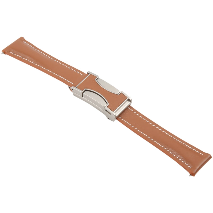 18mm Universal Slim Magnetic Buckle Genuine Leather Watch Band
