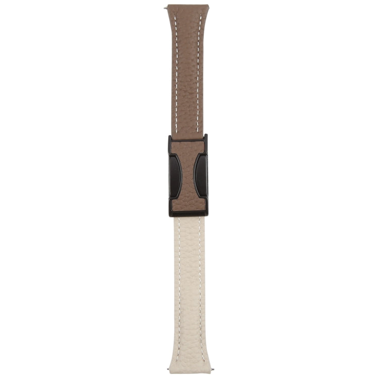 20mm Universal Slim Magnetic Buckle Genuine Leather Watch Band